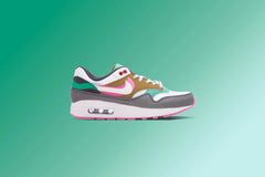 Air Max 1 SE (GS) - Black/White/Playful Pink/Stadium Green